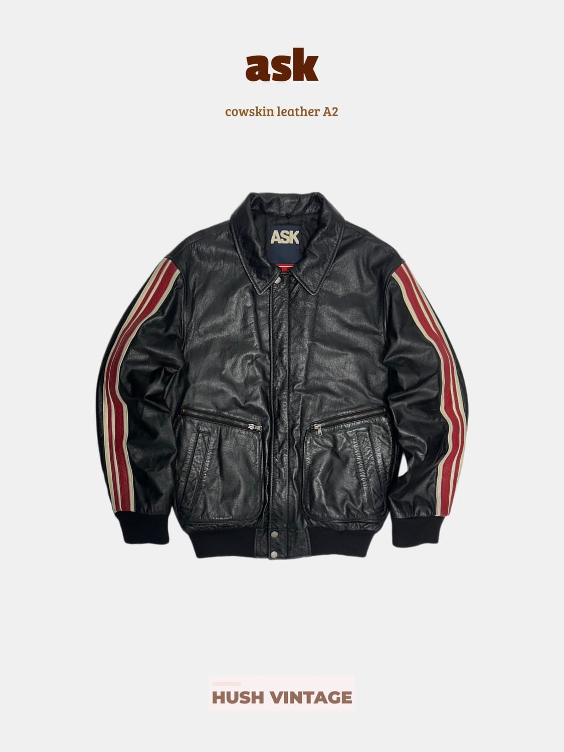 ASK 소가죽 레더자켓 상품이미지1