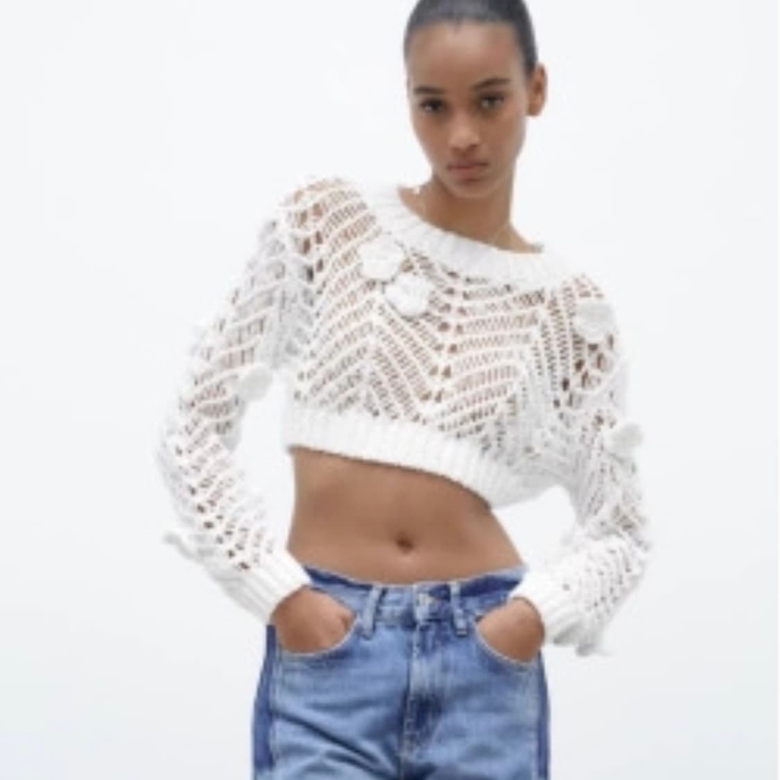 자라 플라워 크로쉐 니트 상품이미지1