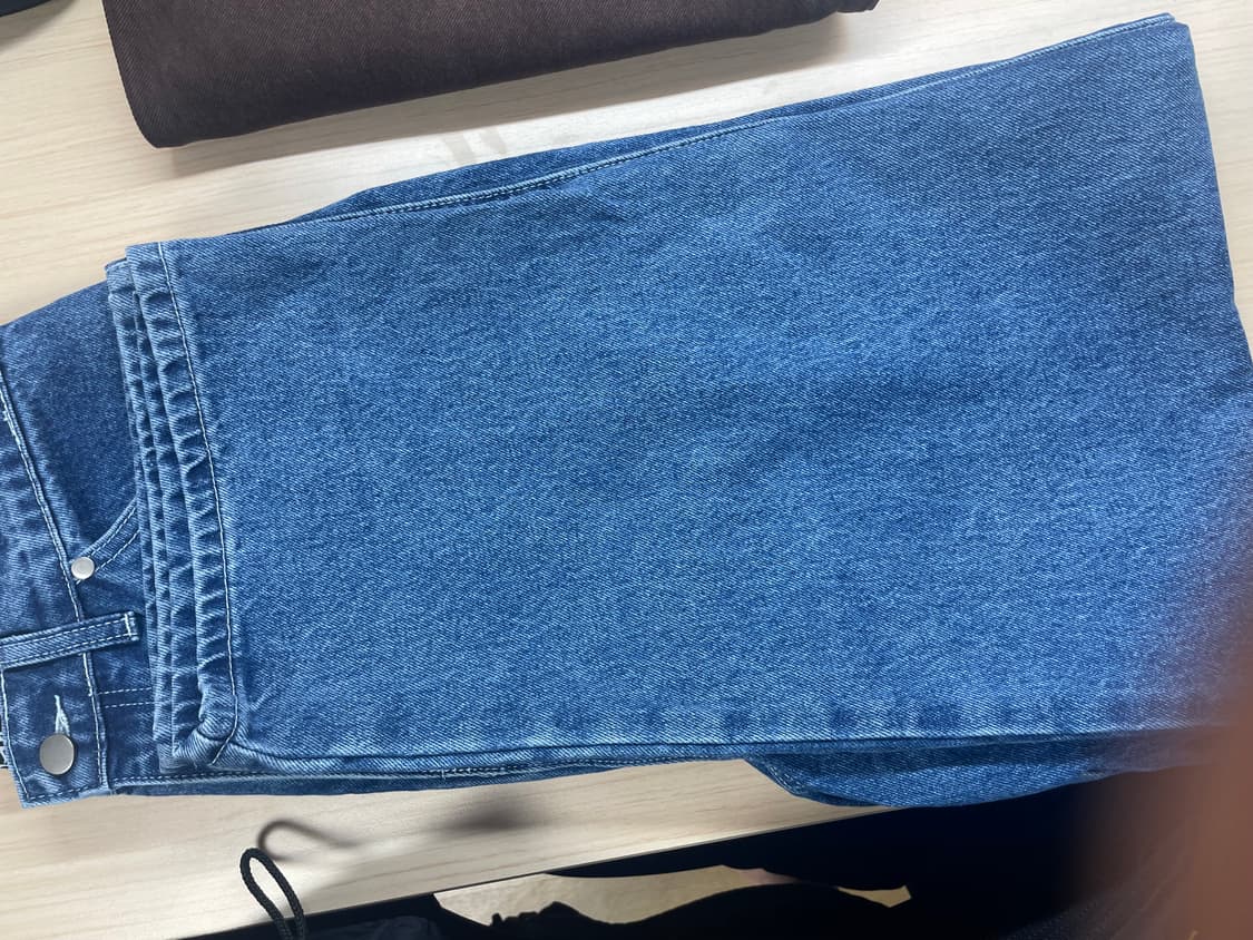 스웨이드 컨투어 포켓 데님 M 블루,브라운 상품이미지3