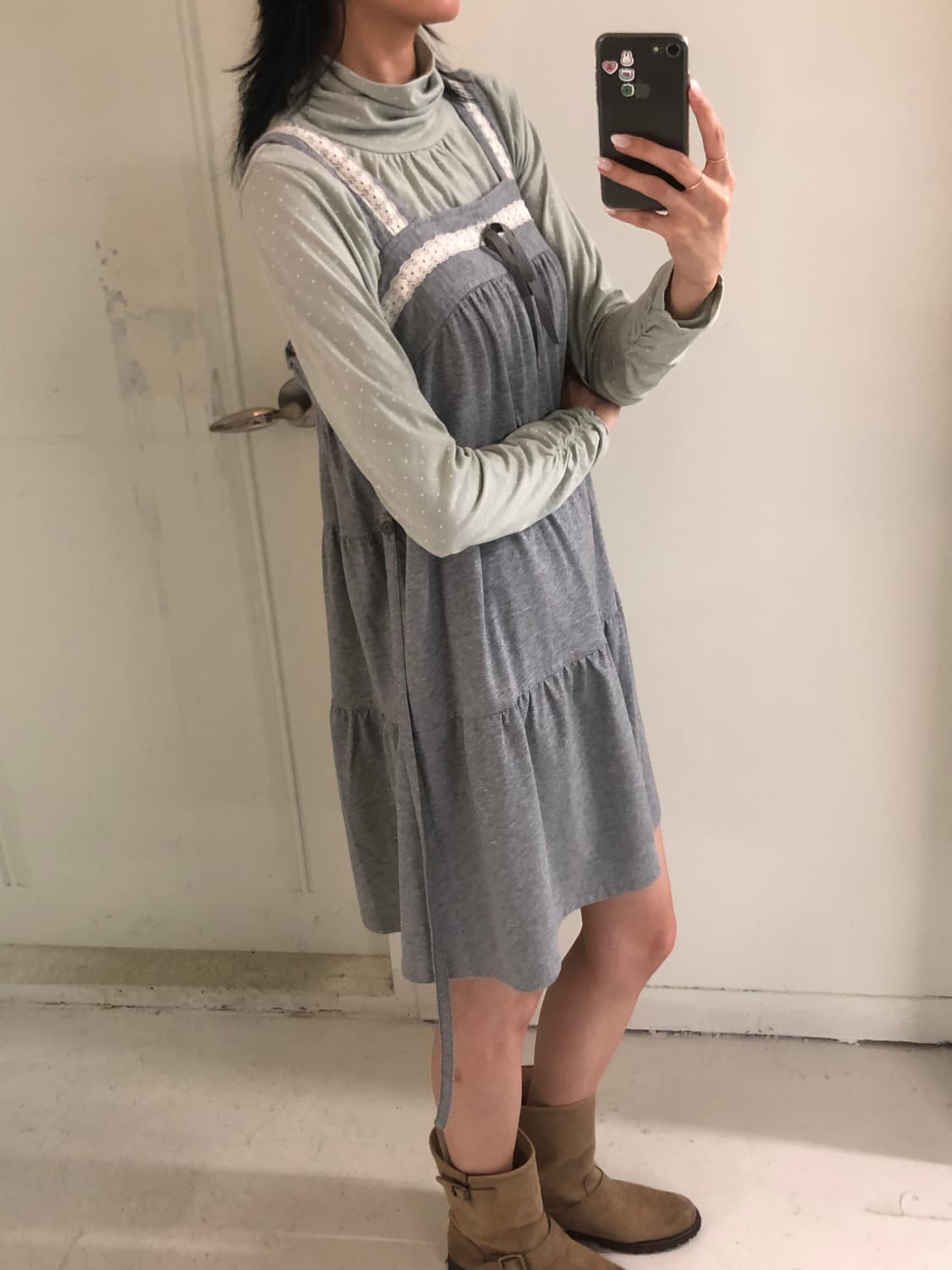 일본빈티지 모리 레이어드 원피스 상품이미지4