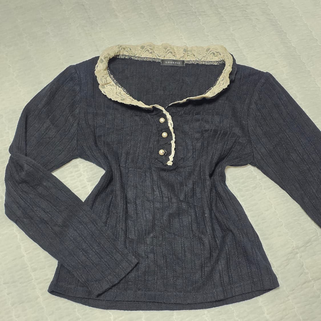 공겜여주 블랙모리걸 니트 블라우스 상품이미지3