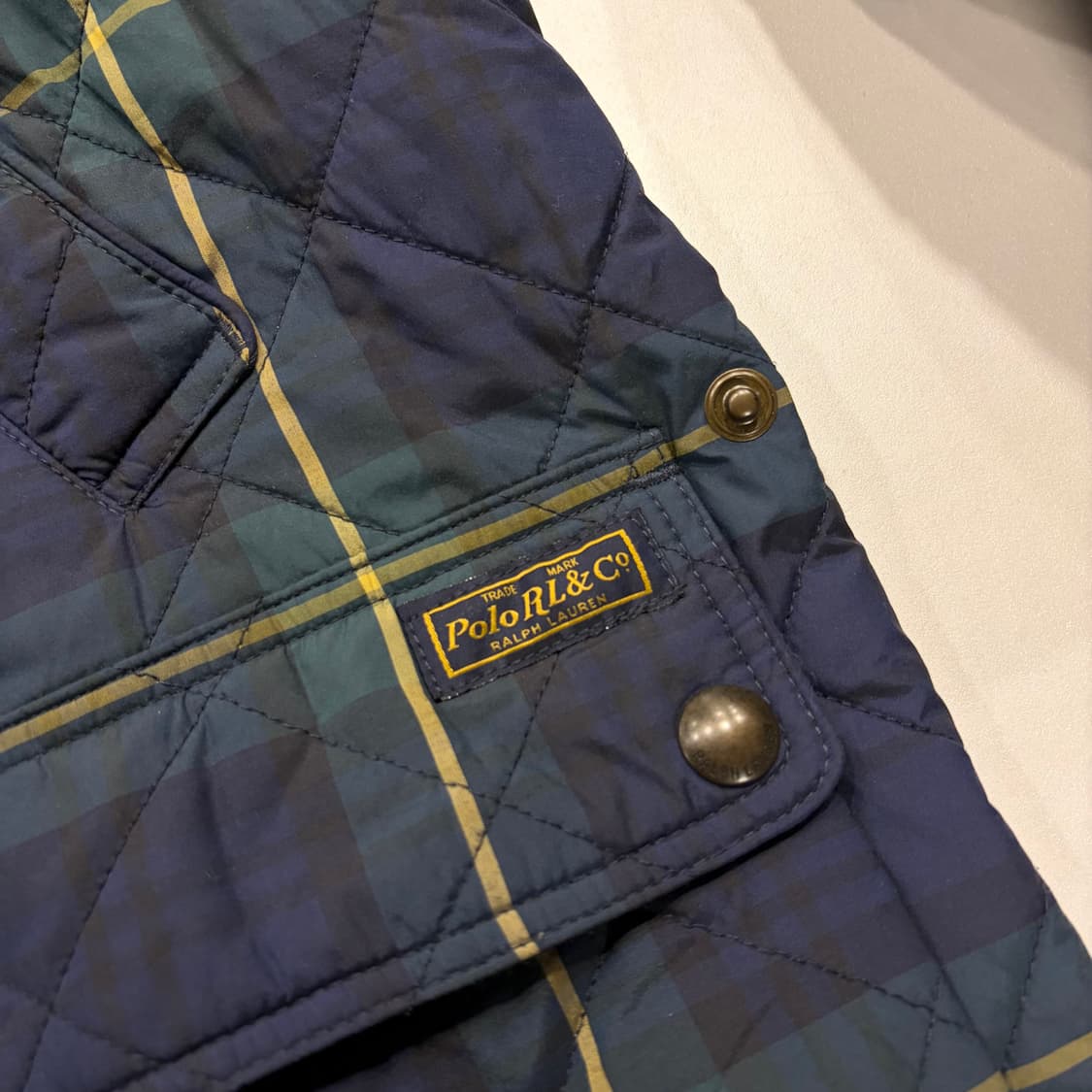 [L] 폴로 랄프로렌 블랙와치 체크 퀼팅 자켓 B496 상품이미지7