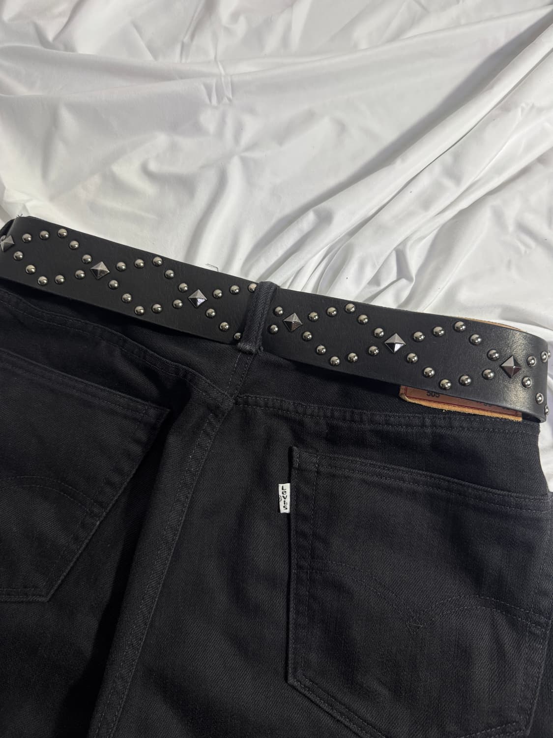 빈티지 스터드 레더 벨트 y2k 상품이미지3