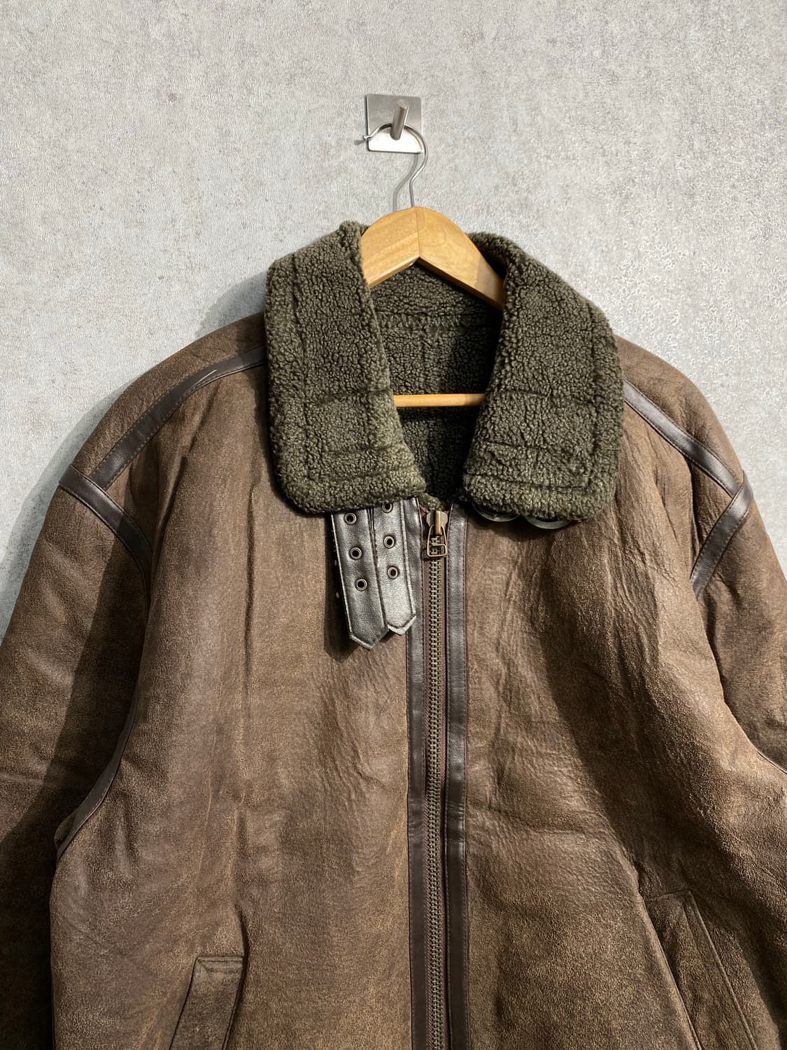 [XXL] 90s Vintage 빈티지 리얼레더 무스탕자켓 상품이미지3