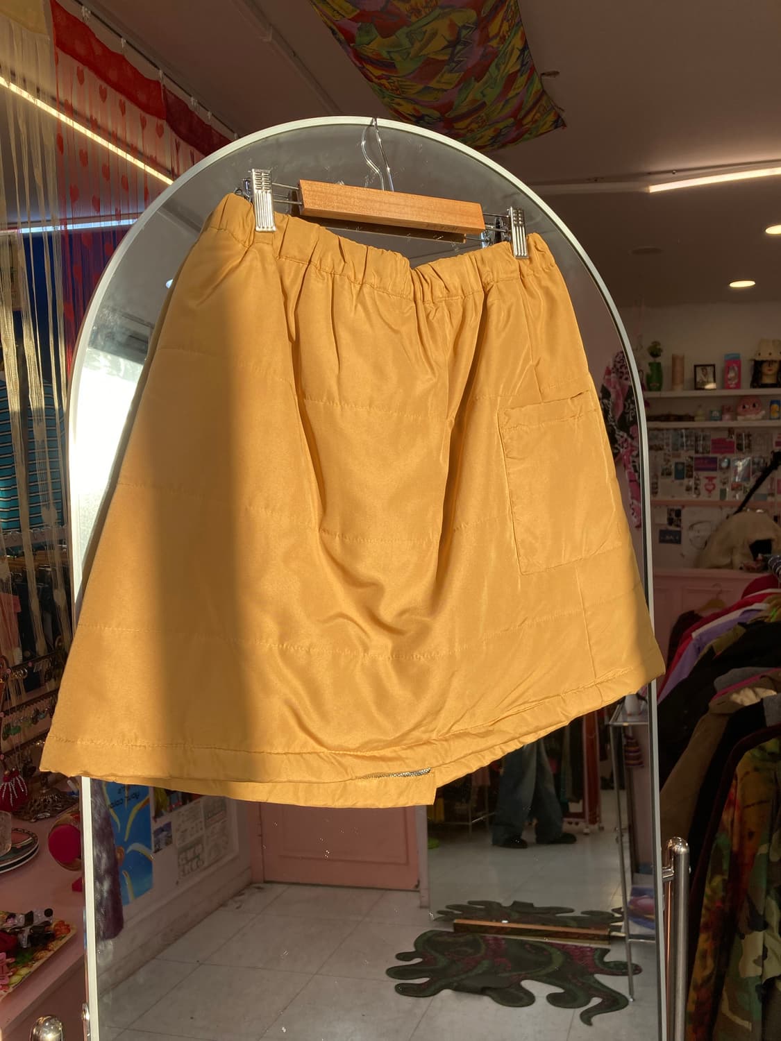 머스타드 패딩 미니 스커트 상품이미지5
