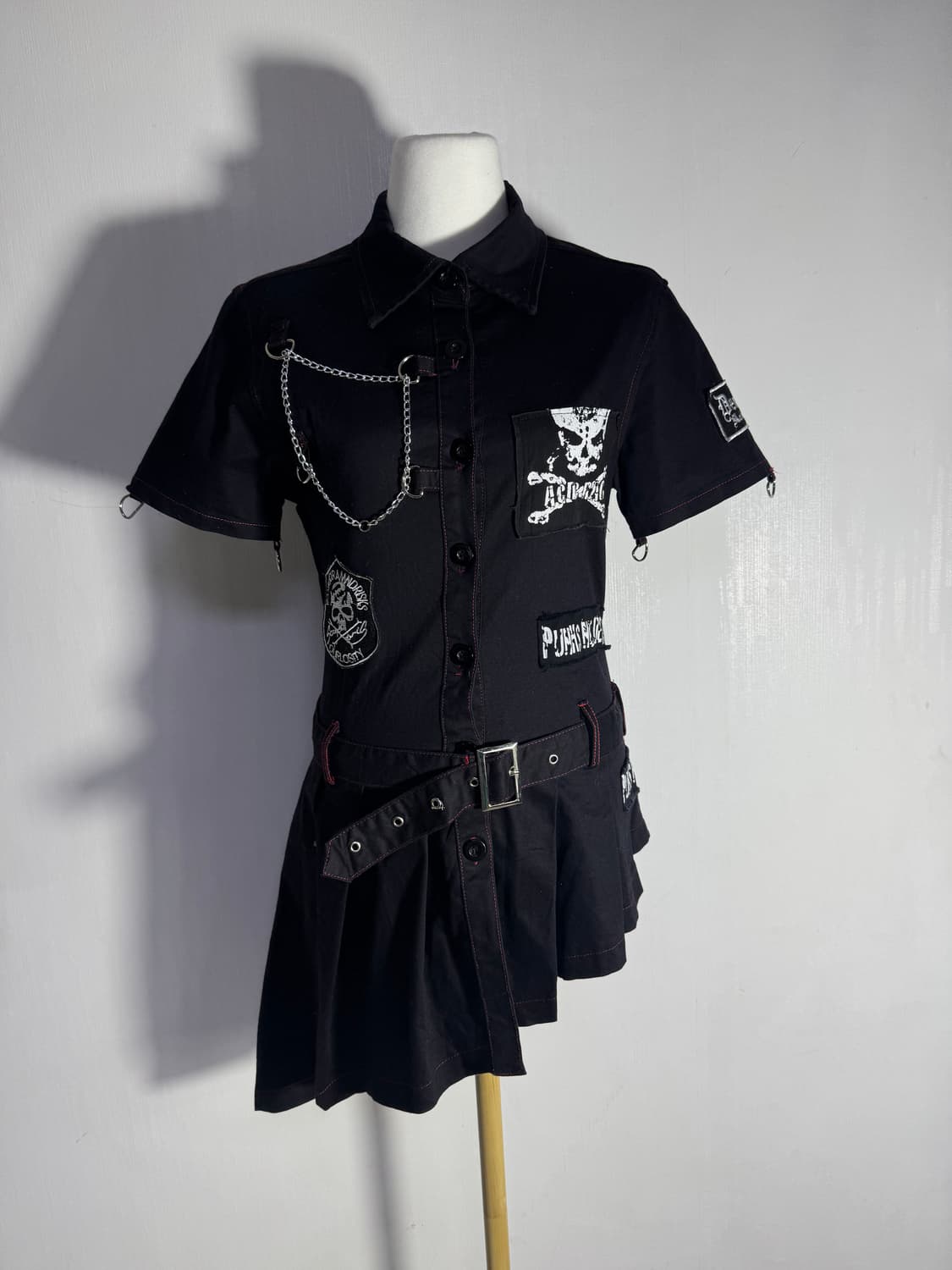 ACDC RAG 스컬 체인 어시메트리 스커트 원피스 펑크  상품이미지3