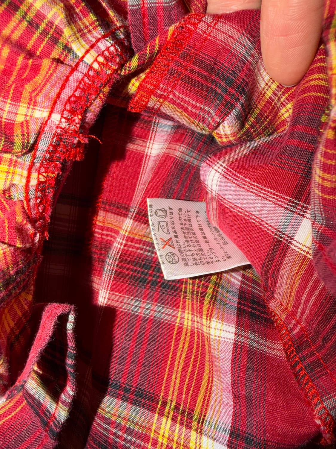 일본빈티지 그런지 체크레이스 블라우스 상품이미지7