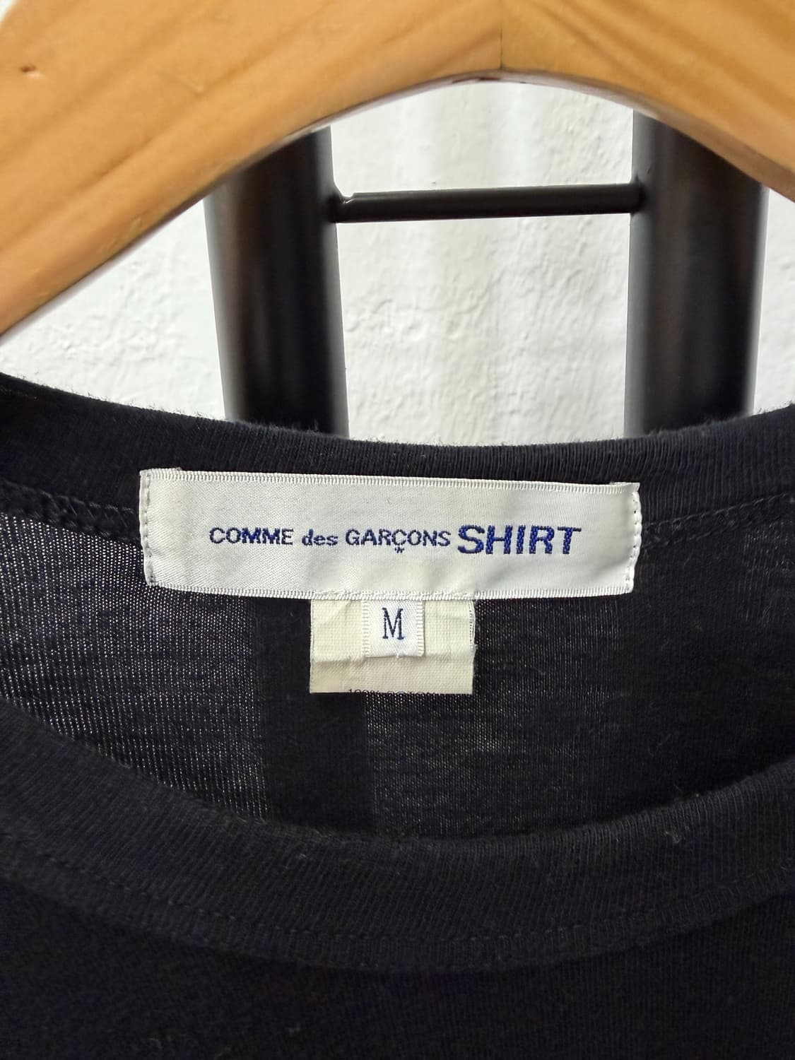 정품) 꼼데가르송 블랙 밑단 언발 긴팔 티셔츠 M  상품이미지6