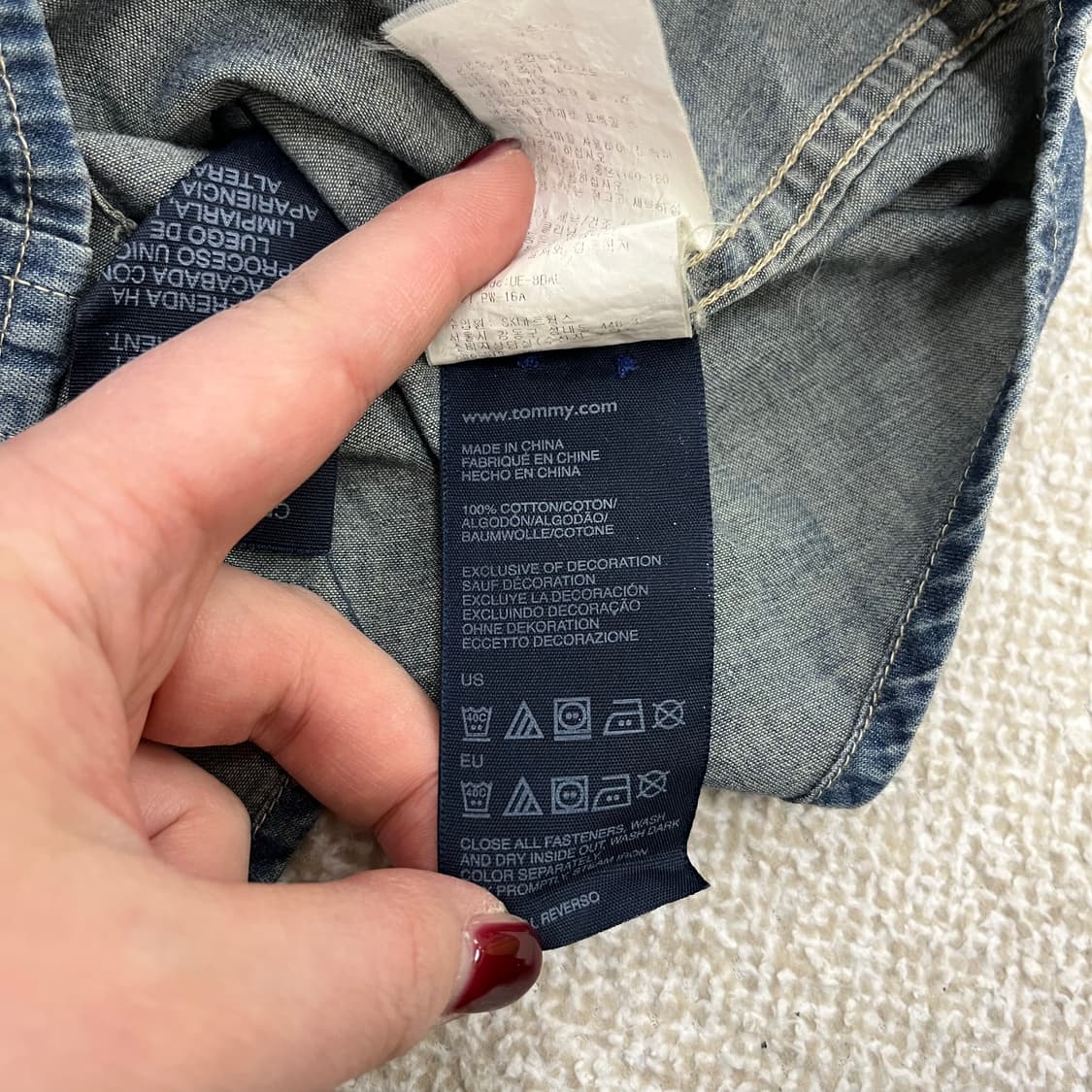 [L] 타미힐피거 슬림핏 데님 남방 셔츠 0108M1 상품이미지4
