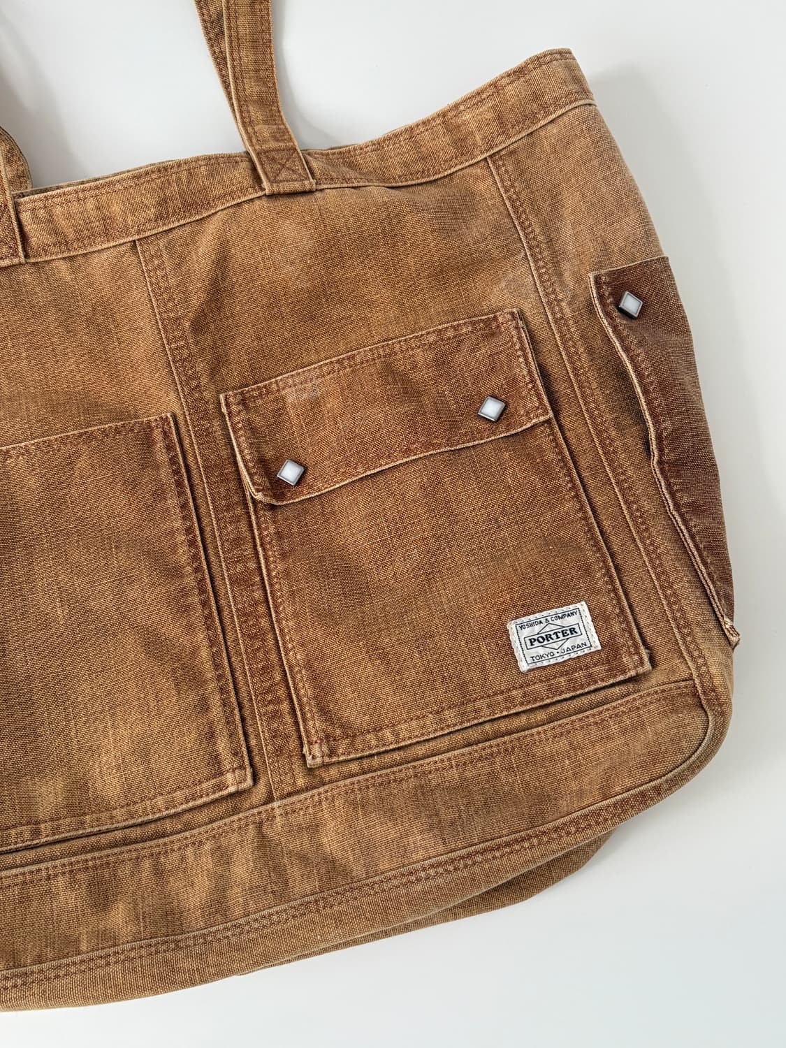 western denim tote bag (washed camel)  상품이미지2