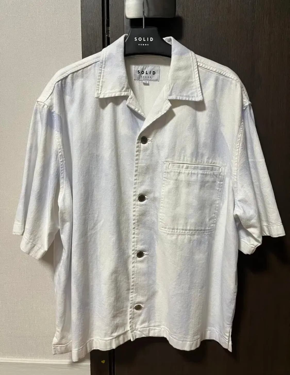 솔리드옴므 반팔셔츠 바이올렛 워터 프린트 워싱 50사이즈 상품이미지1