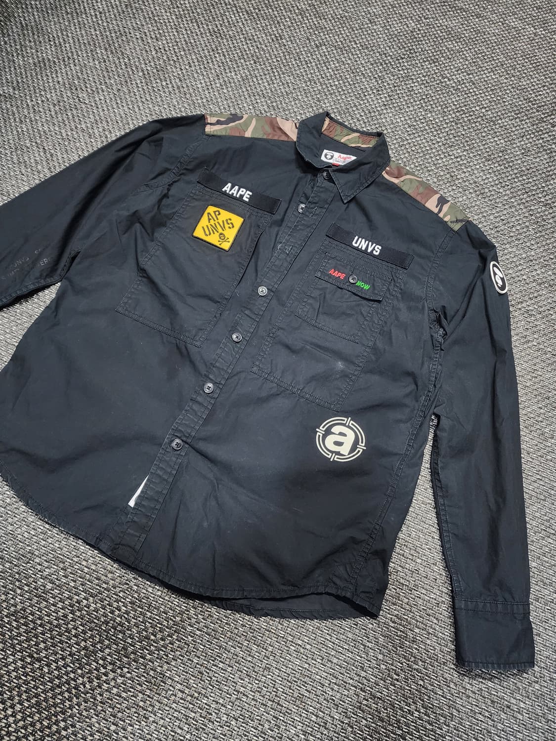 에이프 블랙 밀리터리 셔츠 L사이즈 상품이미지8