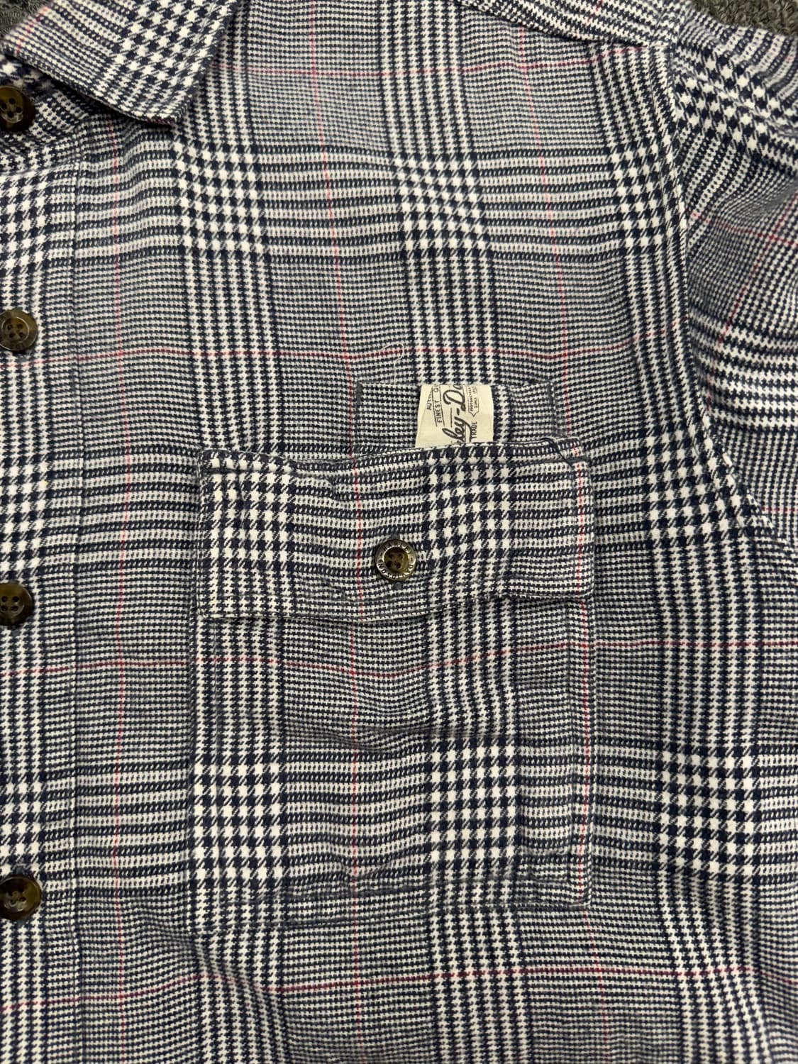 L)할리데이비슨 빈티지 후면 러버 프린팅 체크 긴팔셔츠 상품이미지4