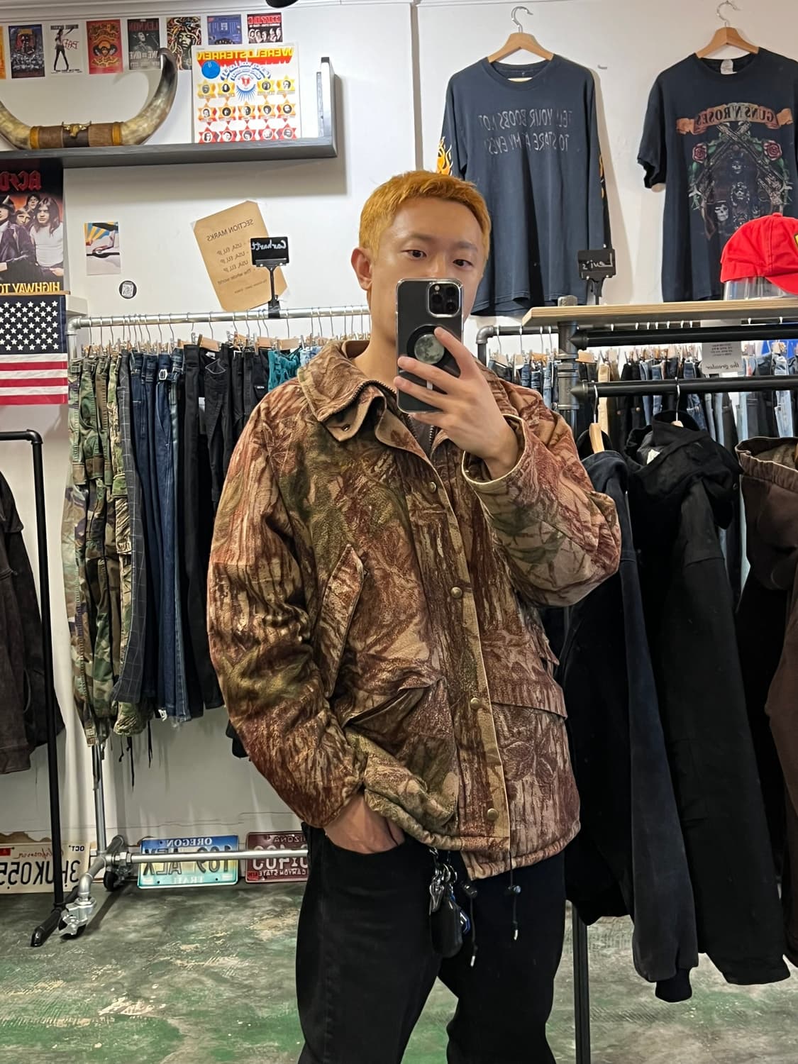 90's [L] 카벨라스 리얼트리 카모 자켓 USA 플리스 아웃도어 상품이미지3