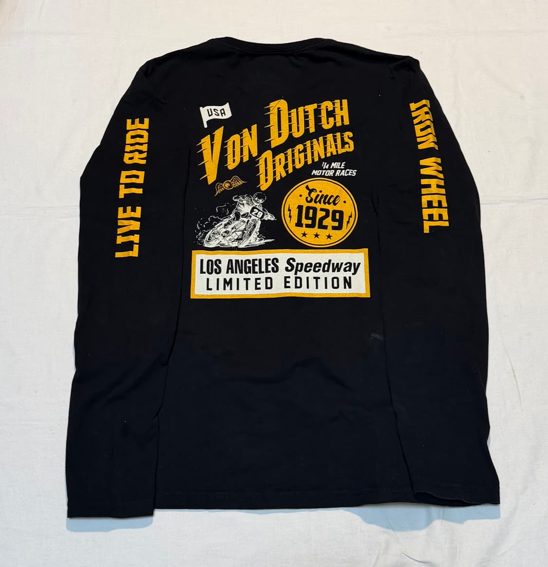 본더치 빈티지 레이싱 프린팅 롱슬리브 블랙 상품이미지1