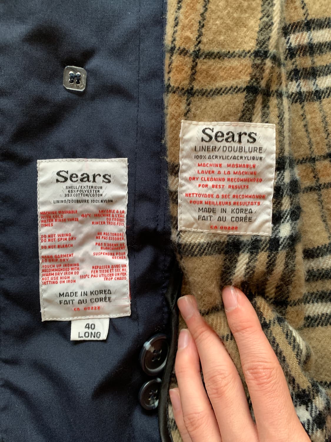 80-90s 시어스 트렌치 코트 40L 상품이미지4