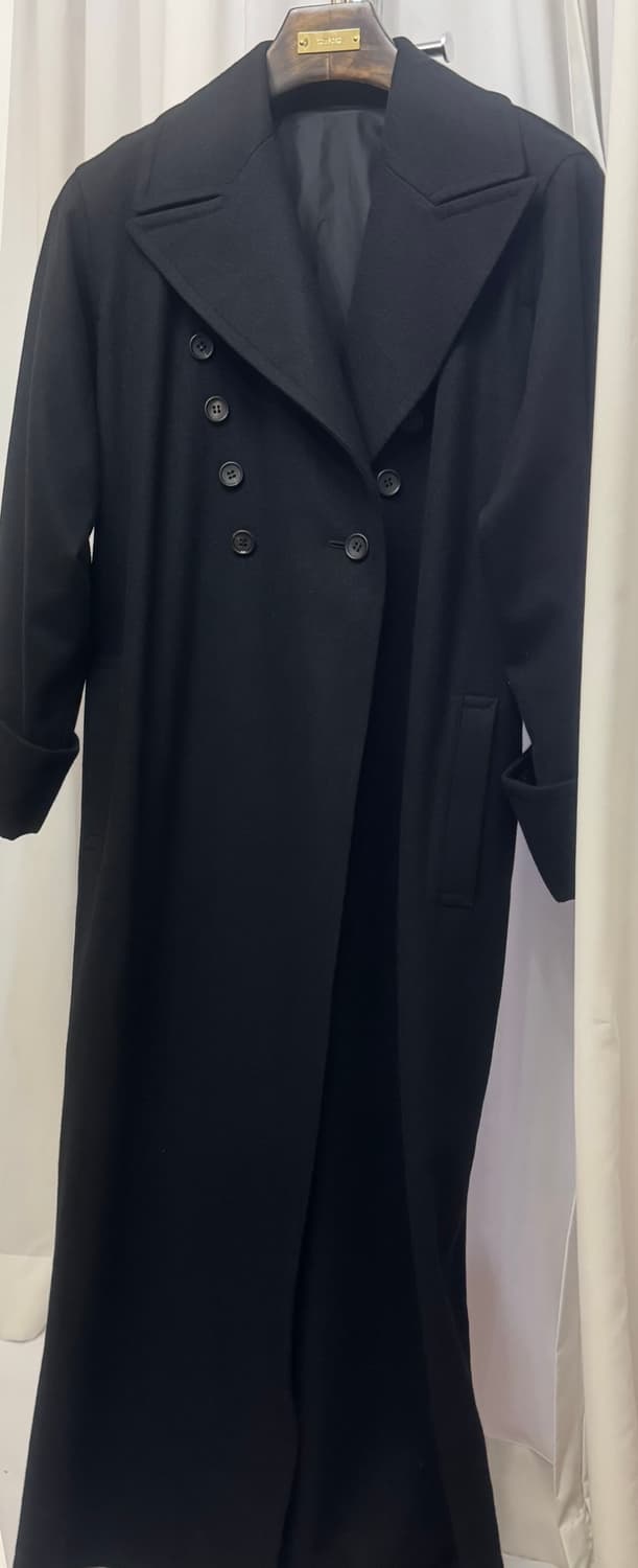 Y's 요지야마모토 블랙 더블 브레스트 롱코트   상품이미지6