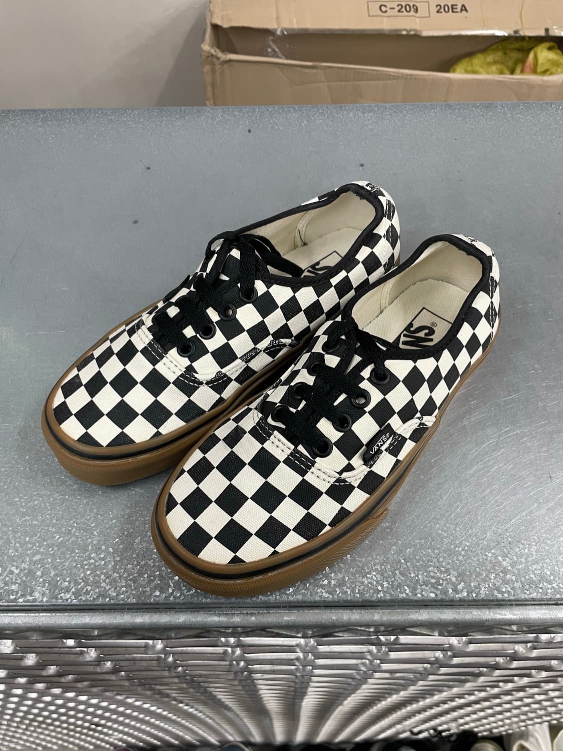 반스 어센틱 체커보드 블랙 화이트 검 230 상품이미지2