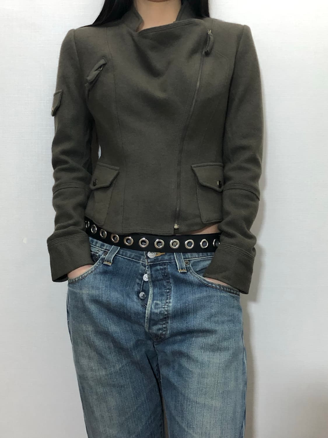 빈티지 다크브라운 펑크 자켓 상품이미지3