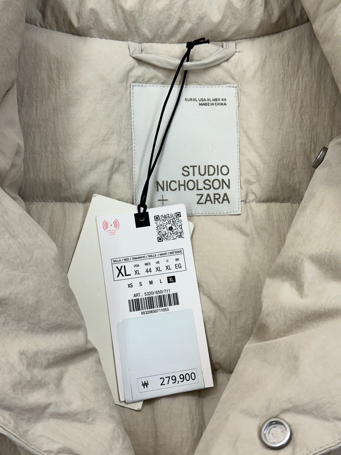 [새제품] 자라 x 스튜디오 니콜슨 다운 패딩자켓 샌드 XL 상품이미지2