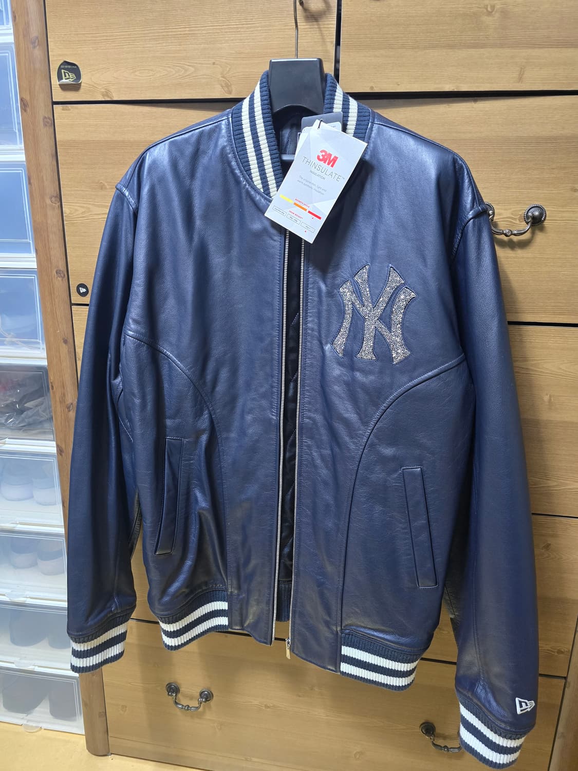 뉴에라X스와로브스키(2XL)천연소가죽(NAVY)색상 상품이미지2