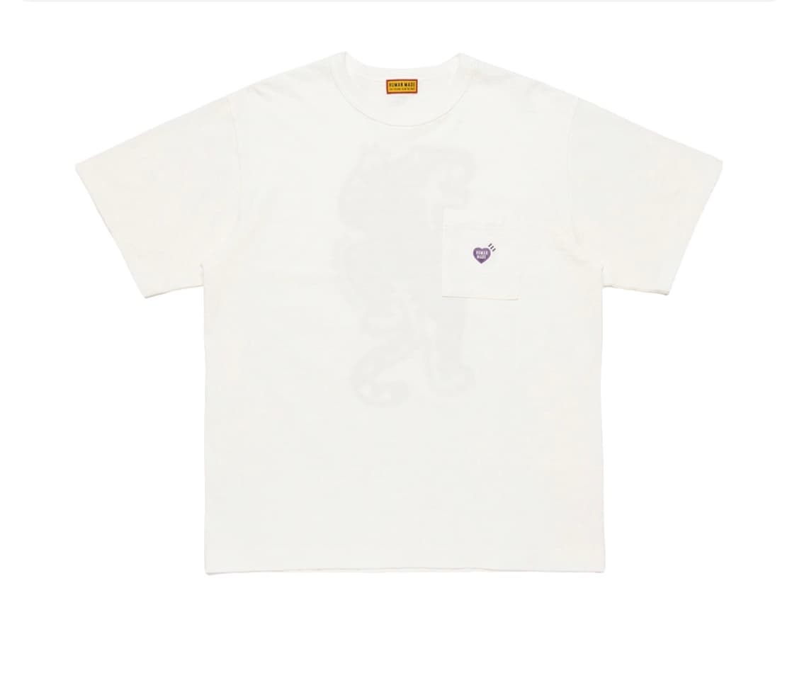 휴먼 메이드 하트 포켓 티셔츠 화이트 - 압구정 스토어 한정 상품이미지2