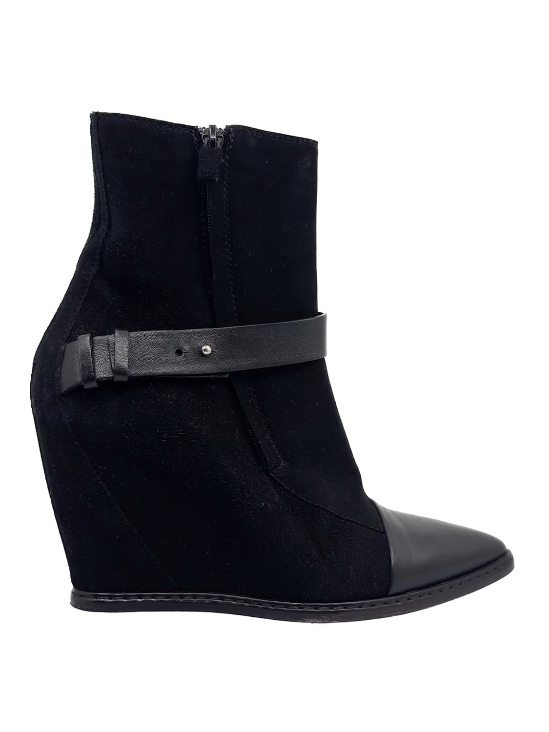 Suede Leather Strap Wedge Boots/ 37.5 상품이미지4
