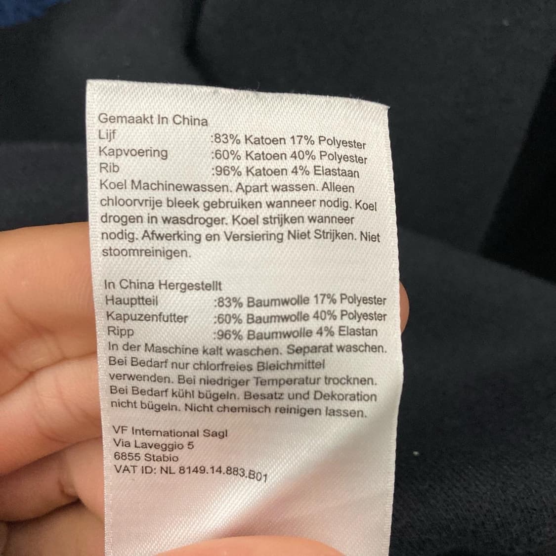 팀버랜드 블랙 블루 로고 프린팅 후드티 상품이미지5