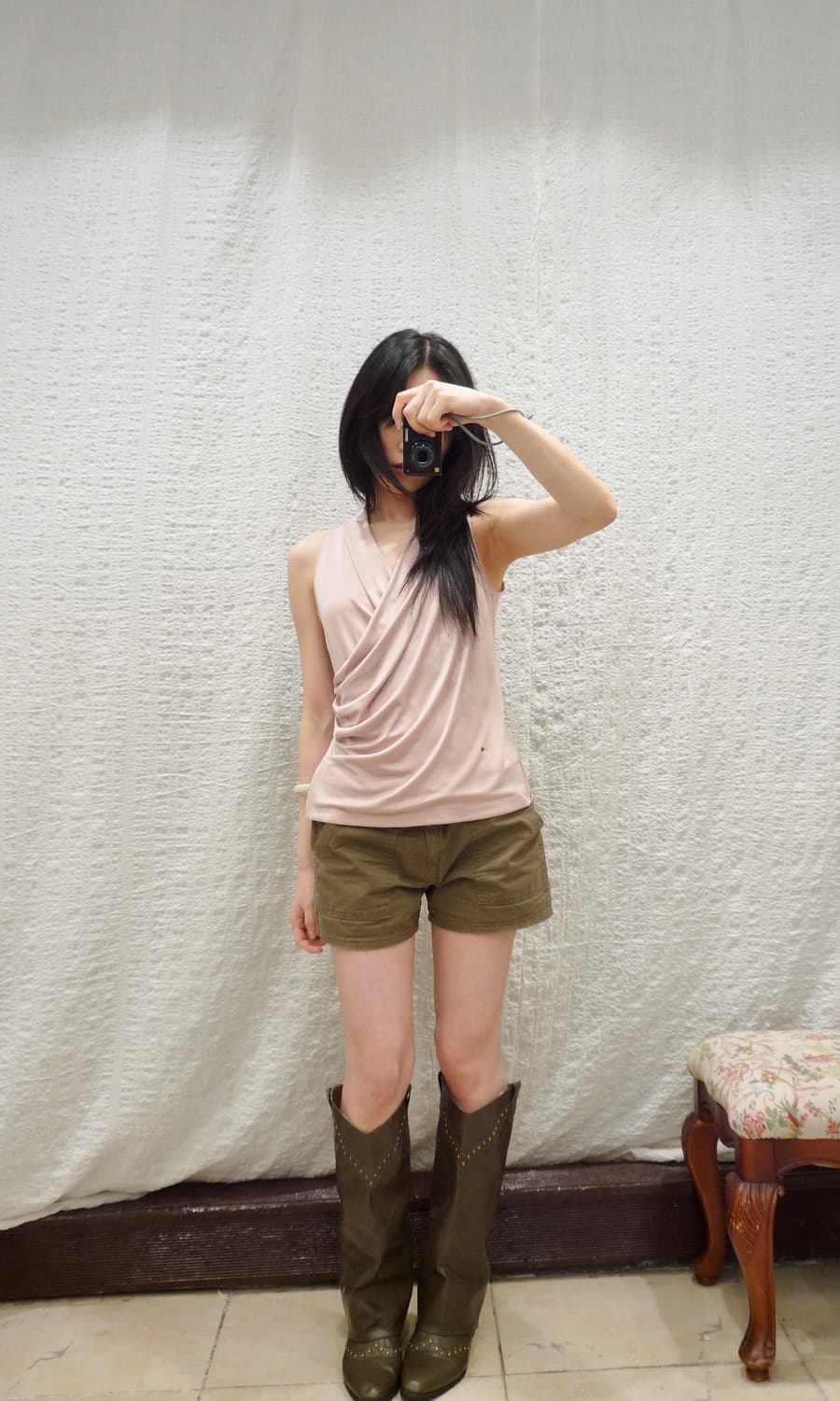 Muted pink drape sleeveless 상품이미지4