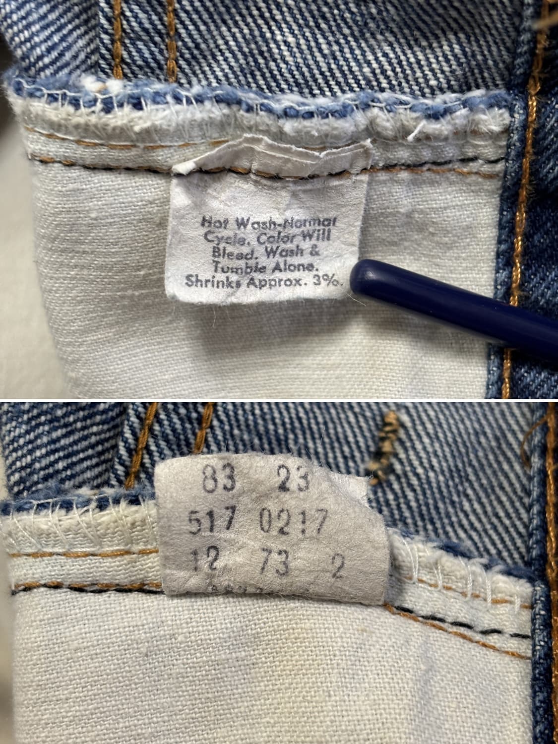 70s 빈티지 리바이스 517 66 전기 허리39cm 상품이미지10