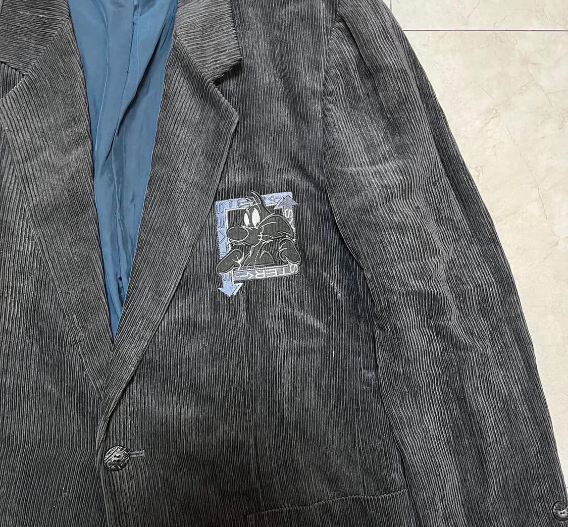 90s 오피셜 라이센스 greenclubs 루니 툰즈 코듀로이 블레이저 상품이미지2