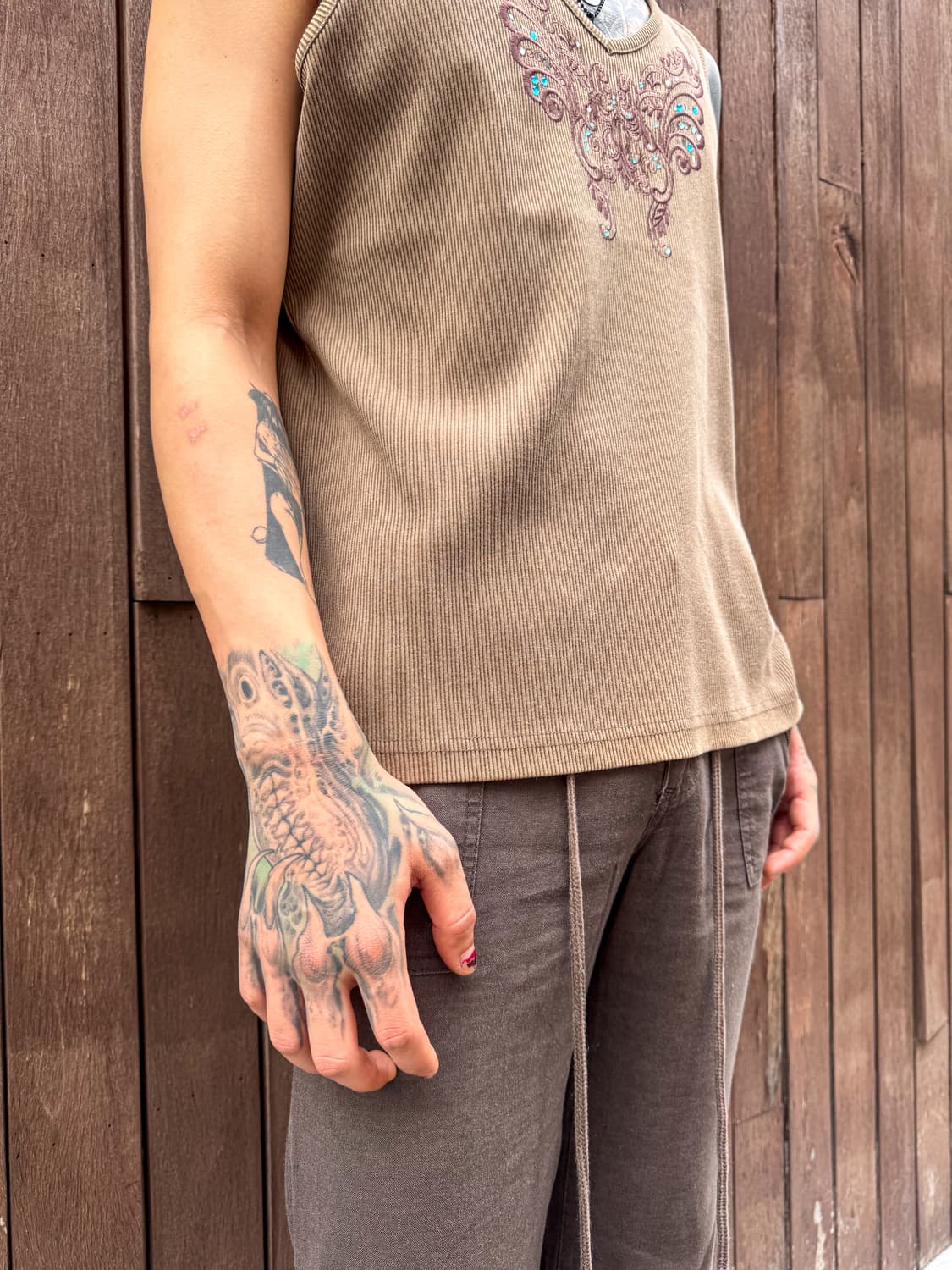 Butterfly Embroidery Sleeveless Top 상품이미지3