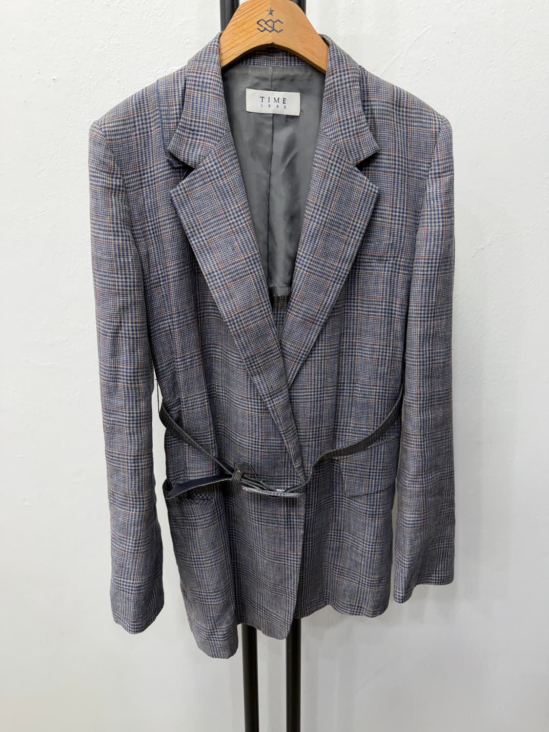 정품) TIME 타임 한섬 20ss 체크무늬 벨티드 자켓 82 상품이미지1