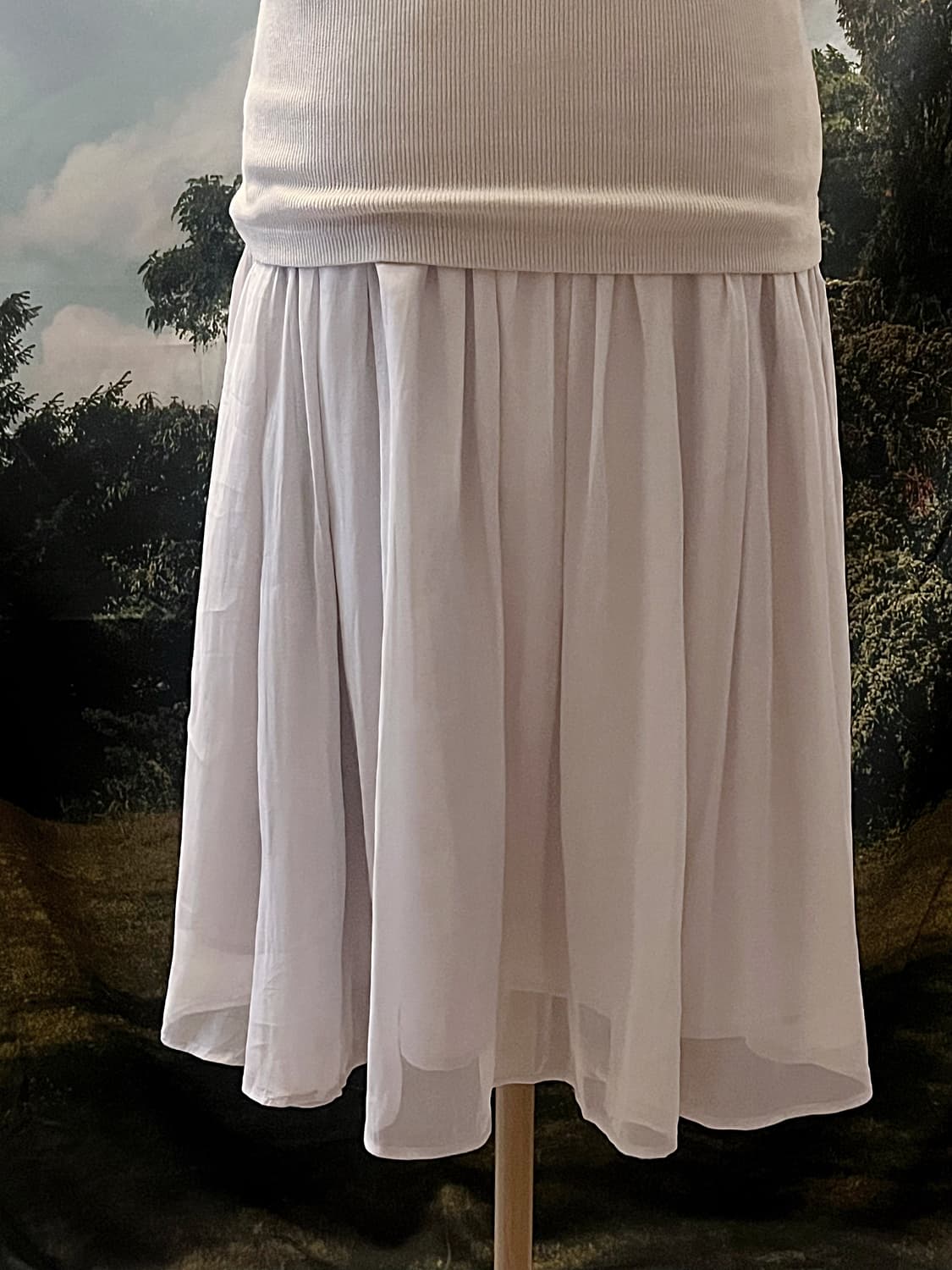 Ivory puff chiffon midi skirt 상품이미지2