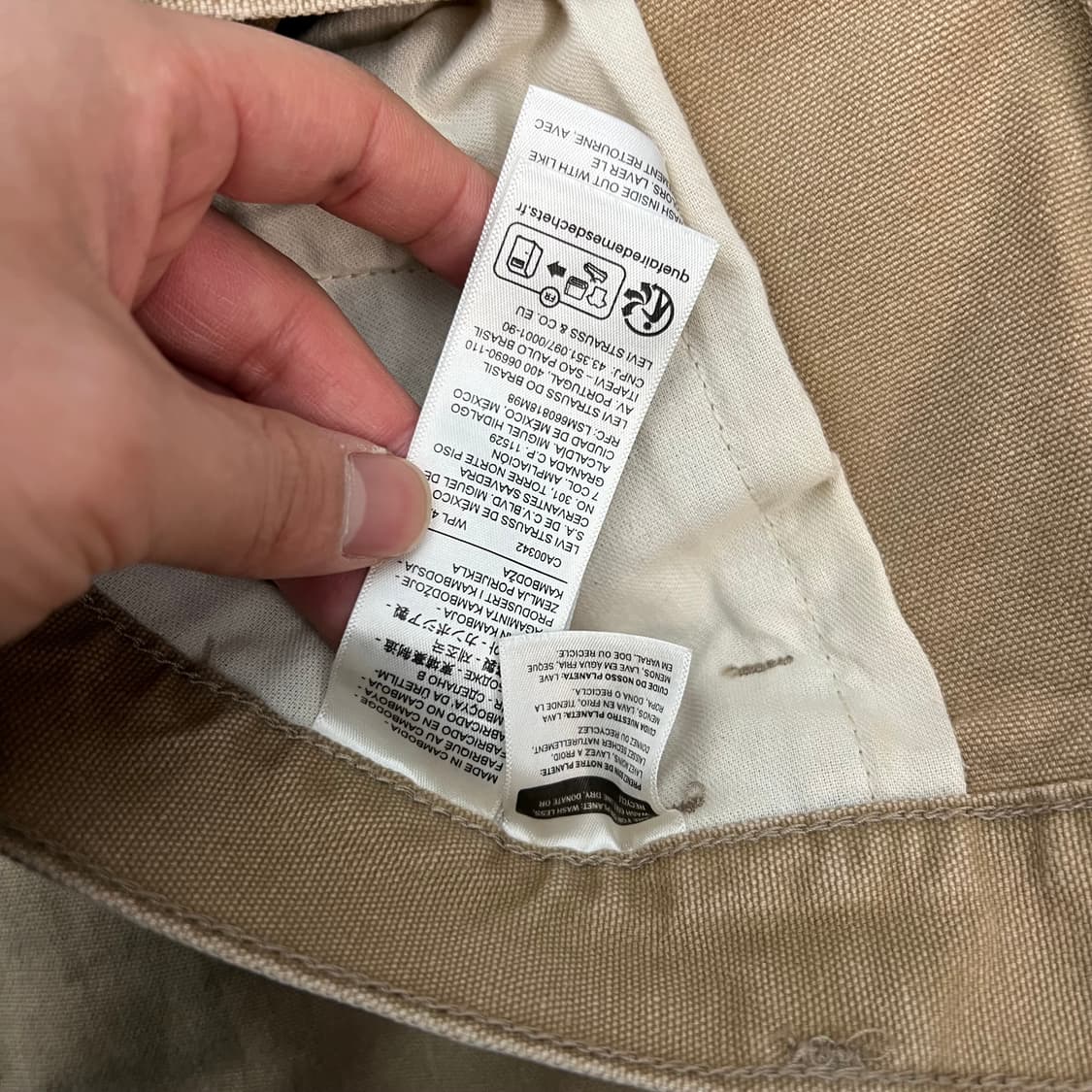 리바이스 더블니 카펜터 데님 워크 팬츠 베이지 상품이미지6