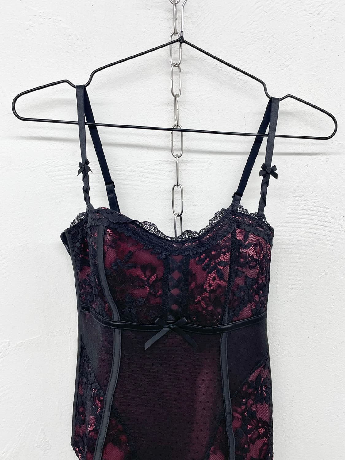 갸루 새틴 레이스 코르셋 상품이미지5