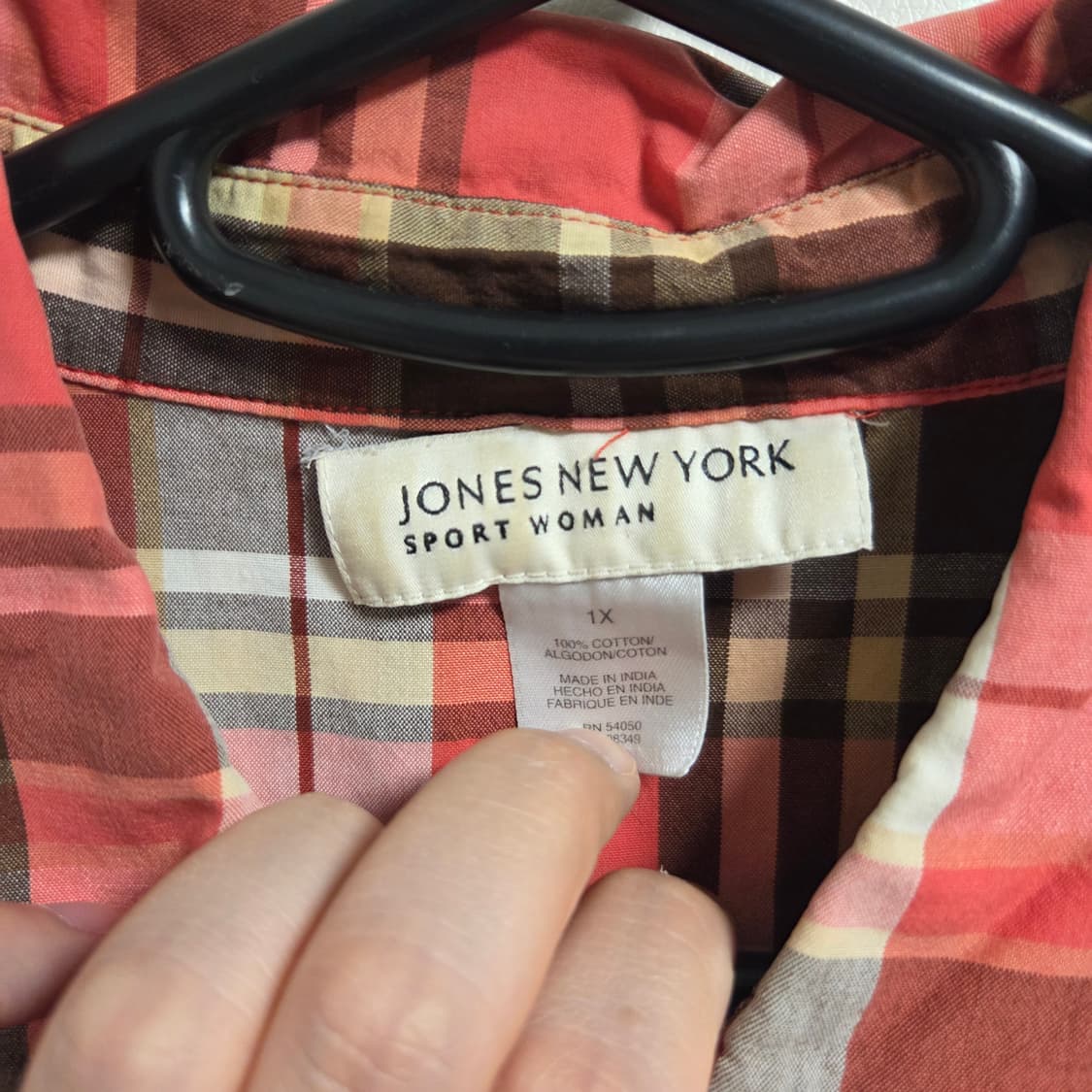 Jones New York 존스 뉴욕 체크 셔츠 L-XL(100-105) 상품이미지3