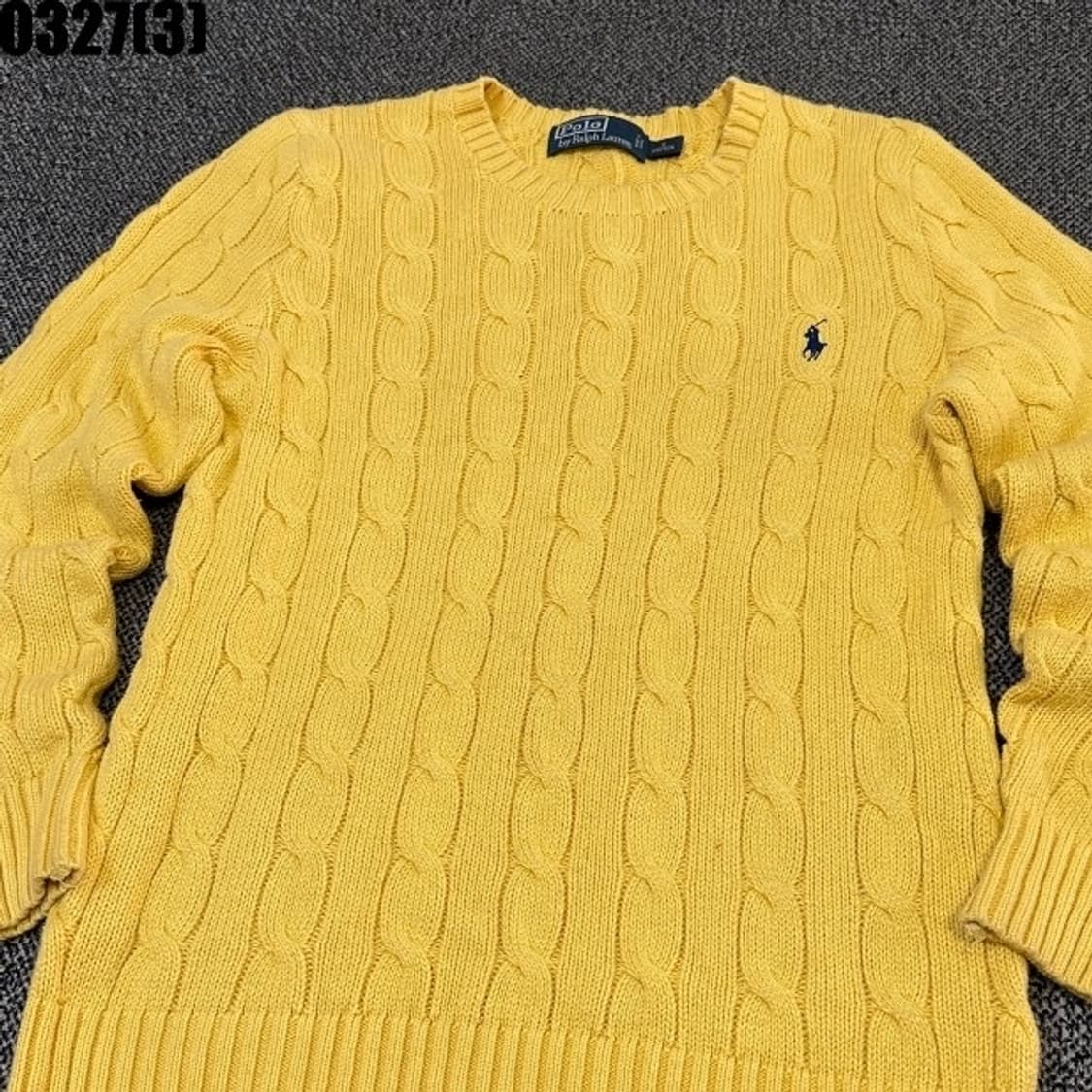 폴로 노랑 옐로우 꽈배기니트 폴로 꽈배기니트 폴로니트 폴로랄프로렌 상품이미지2