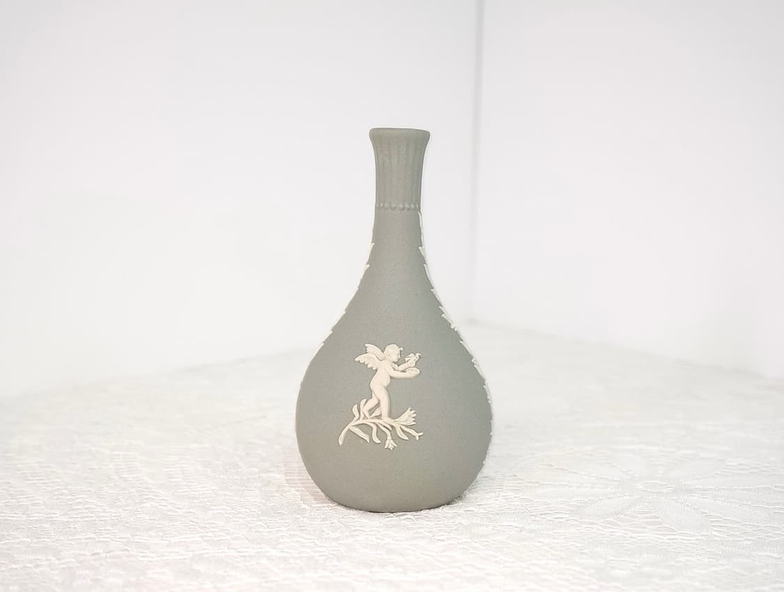 [영국앤틱] (레어)웨지우드 제스퍼웨어 호리병 화병 베이스_ 그레이 상품이미지1