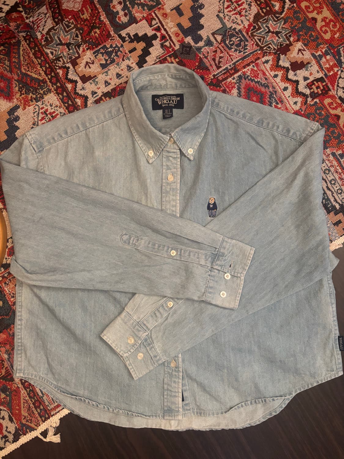 Who.A.U Light blue denim chambray shirt 상품이미지3