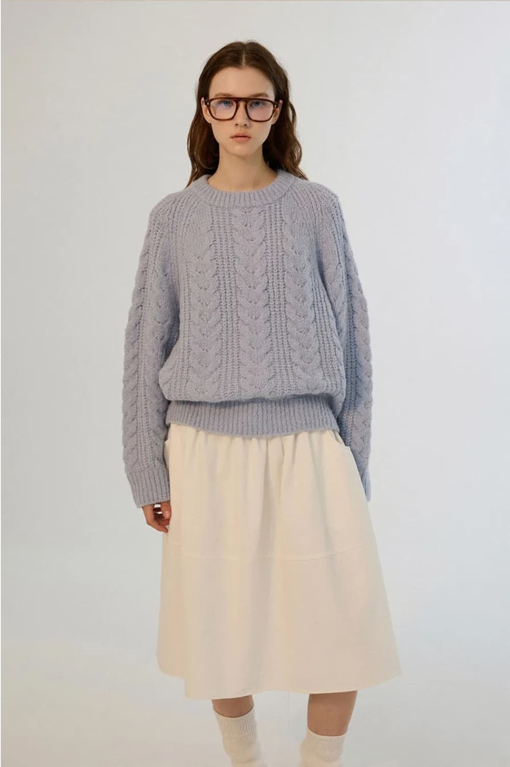 [새상품] 썸웨어버터 알파카 케이블 니트 스웨터 상품이미지1