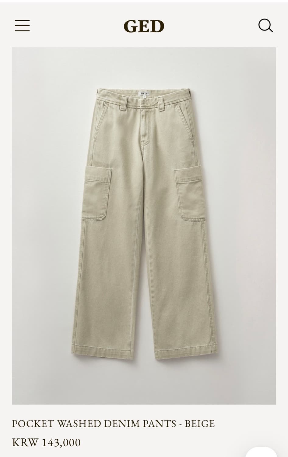 게드 GED POCKET WASHED DENIM(1사이즈) 상품이미지4