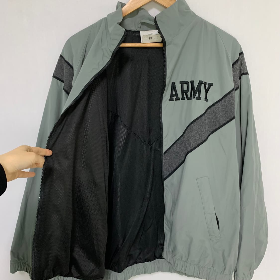 USA 빈티지 IPFU 미육군 바람막이 점퍼 민트 그레이 L 상품이미지5