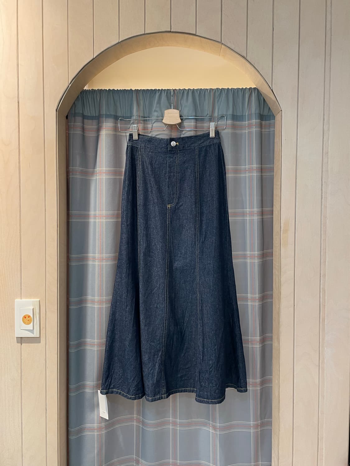 일본빈티지 디테일 다크데님스커트 상품이미지1