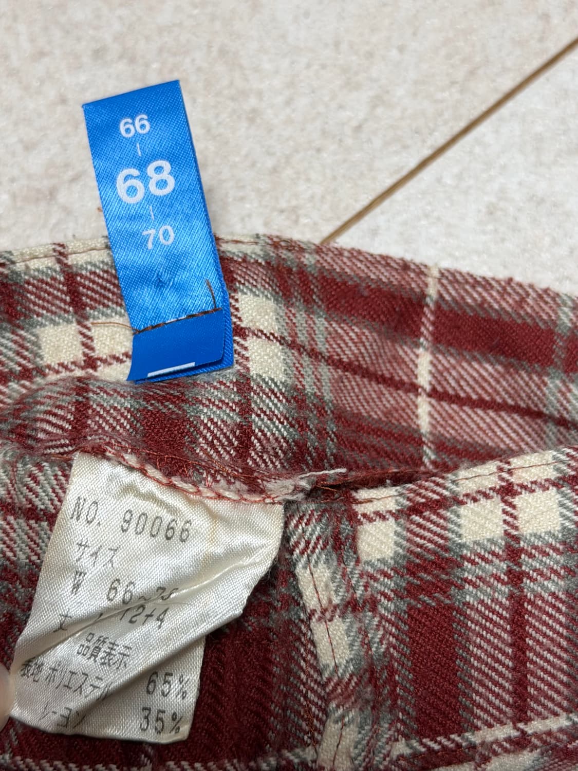 모리걸 하구미 체크 레드 A라인 롱스커트 상품이미지4