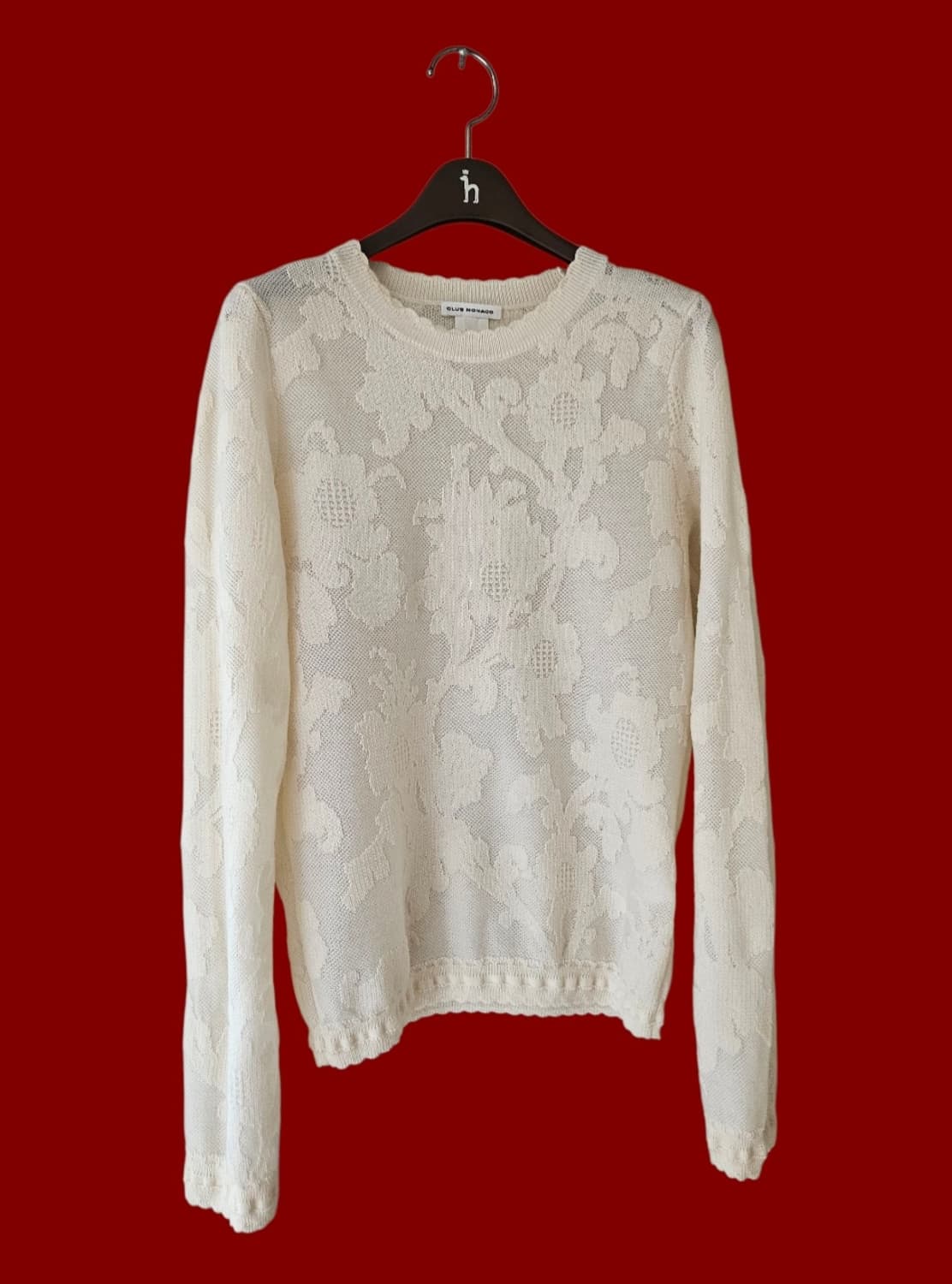 클럽모나코 울혼방 레이스 스웨터 니트 55 / 상태 좋음 상품이미지4