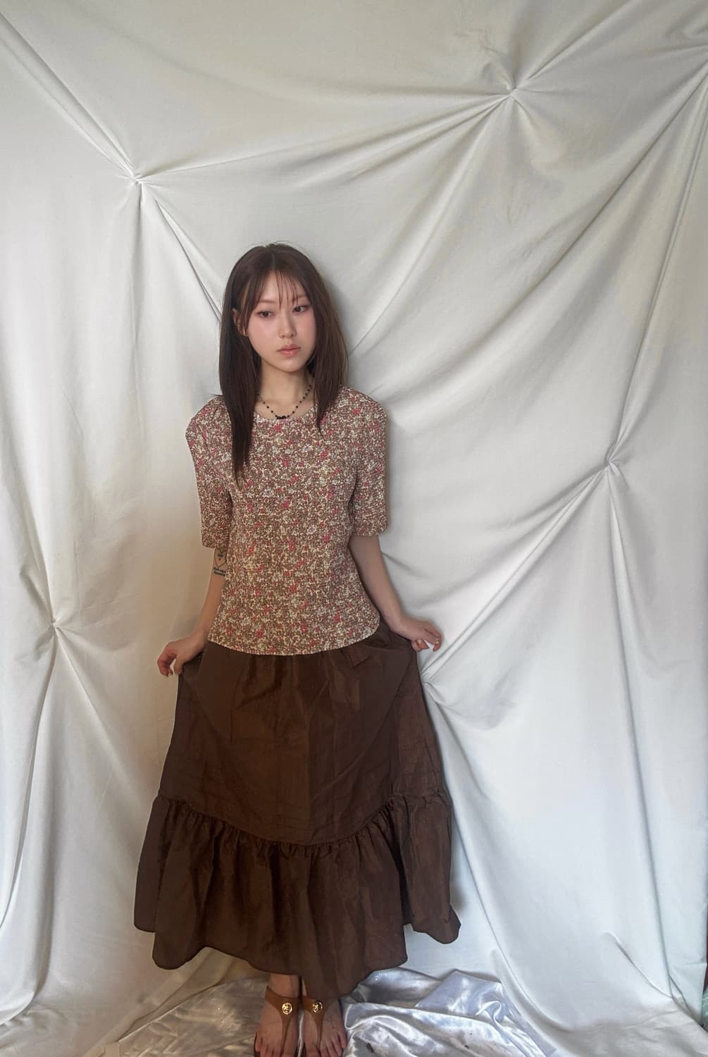 브라운 스커트 상품이미지4