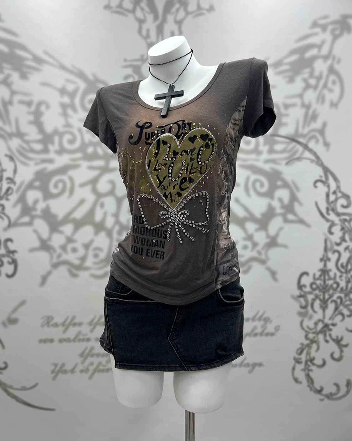 00's mesh cubic Y2K T-shirts 상품이미지3