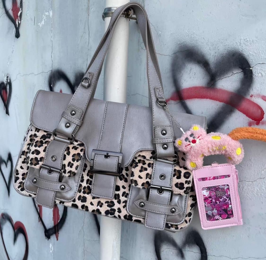 갸루 Y2K 빈티지 레오파드 토트백 숄더백 상품이미지2