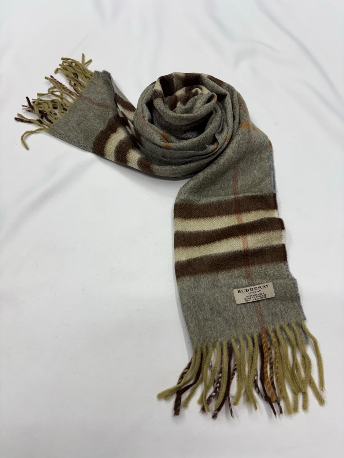 정품 Burberry 버버리 캐시미어 올리브 머플러 목도리 상품이미지1